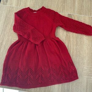 2T red knit sweater dress